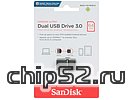 Накопитель USB flash 64ГБ SanDisk "Ultra Dual 3.0" OTG, черный (USB3.0)