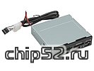Картридер CF/MD/SDXC/microSD/MMC/MS/M2 Ginzzu "GR-137U", в 3.5" отсек, 4 доп. порта USB, черный (USB2.0) (ret)