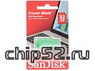 Накопитель USB flash 32ГБ SanDisk "Cruzer Blade", зеленый (USB2.0)