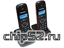 Радиотелефон Panasonic "KX-TG1612RU3", DECT, с опред.номера, черно-серый + доп.трубка, черно-красный