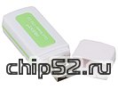 Картридер SDXC/microSD/MS/M2 ORIENT "CR-011G", внешн., бело-зеленый (USB2.0) (ret)